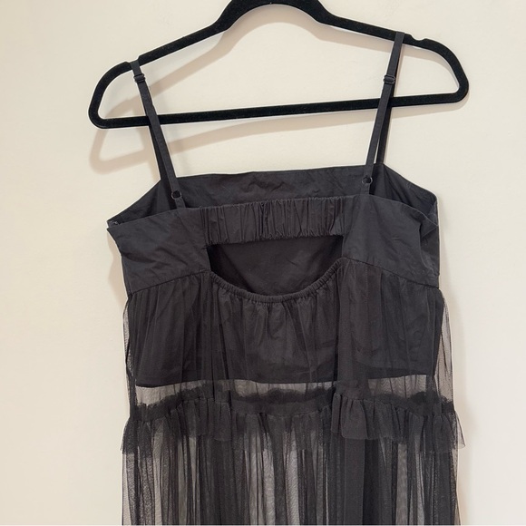 Maeve Anthropologie Mesh Whimsygoth Tiered Fairy Black Dress Size Medium K62 - Picture 10 of 16